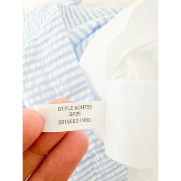 Crewcuts Factory | NWT Toddler Girls' Embroidered Seersucker Dress Blue White 3T - Picture 6 of 7